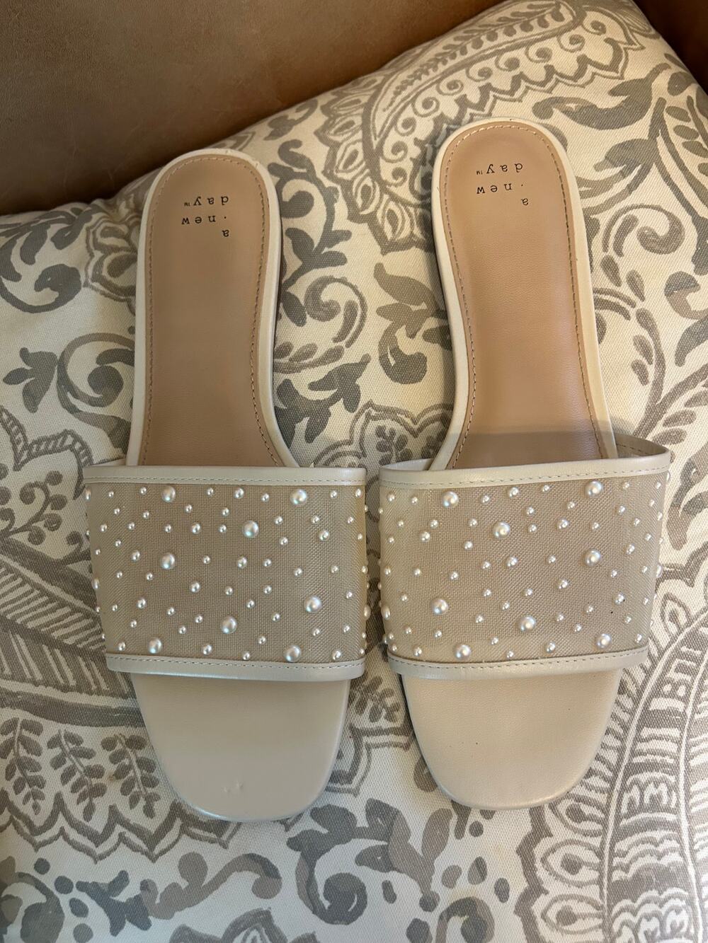 Elain Pearl Mesh Slide Sandals A New Day Size 10